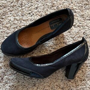 Clarks Women's Black Suede Heels